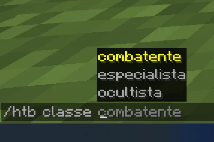 Menu de classes do mod
