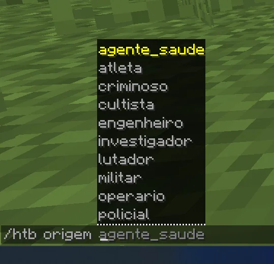 Menu de origens do mod