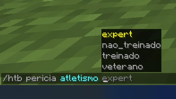 Menu de perícias do mod